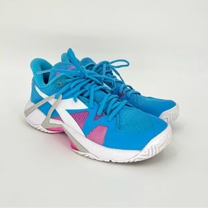 diadora Women's B.Icon AG Tennis Shoe in Aquarius White Rhodamine Red Size 8.5